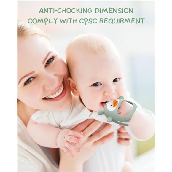 【3 Packs】 Teething Toys for Babies 0-6 Months, Never Drop Silicone Baby Teether, - Picture 5 of 6